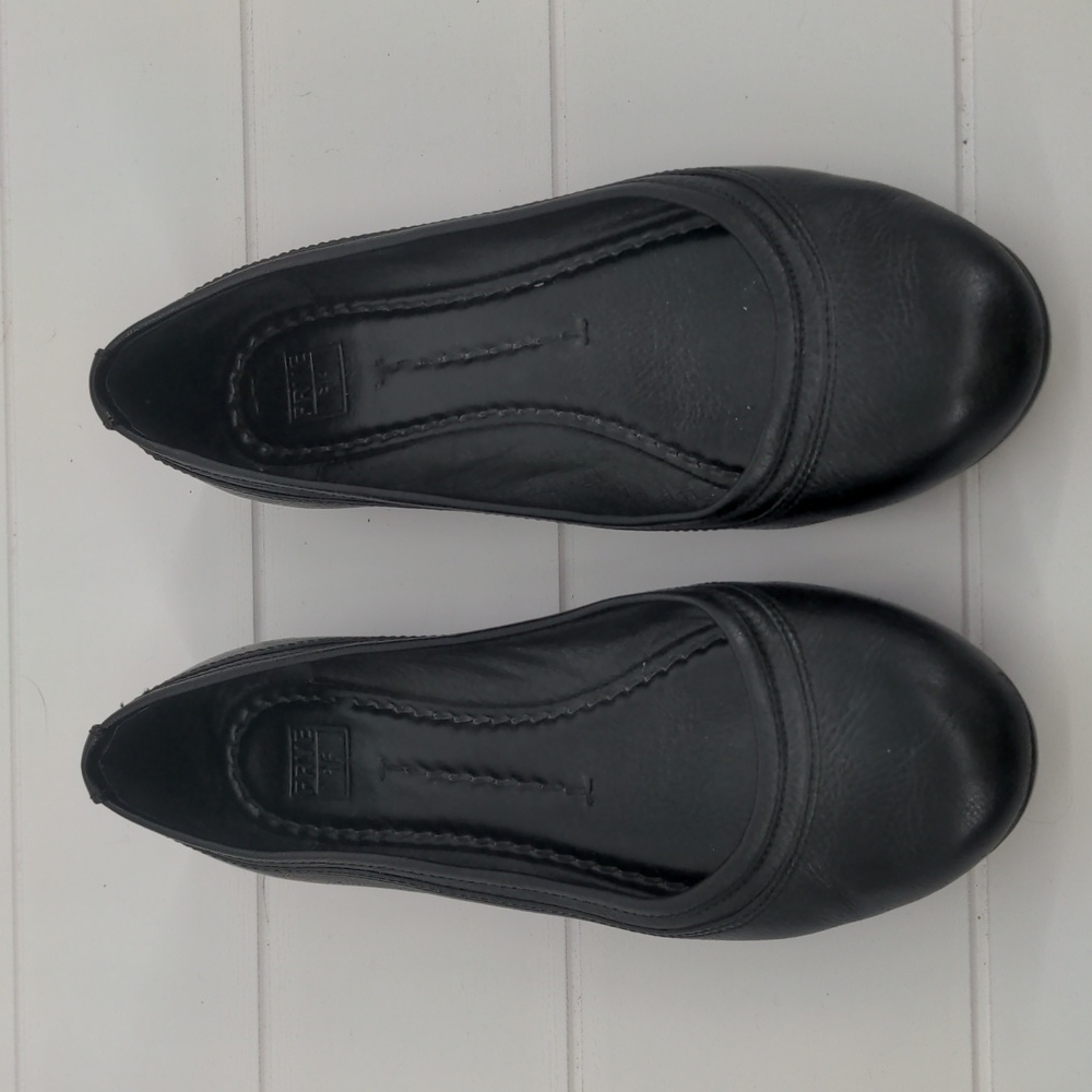 Frye Women's Carson Ballet Flat Black Size 7 Round Toe Casual Office